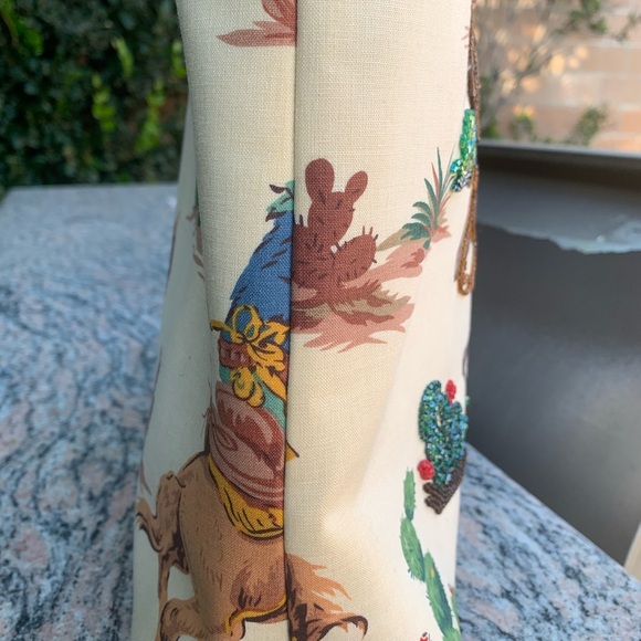 Isabella Fiore Beaded Western Motif Shoulder Bag/Tote EUC barely carried - Picture 8 of 16